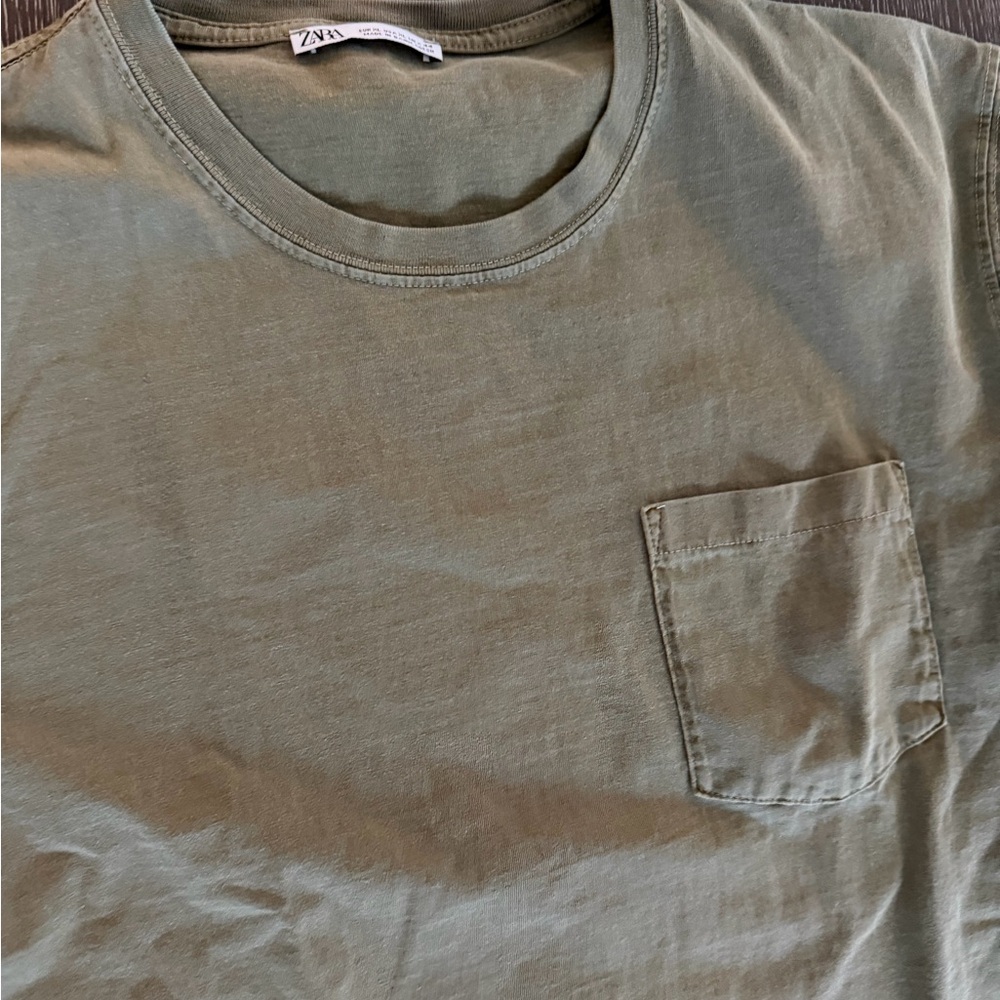 Zara Men's Olive Short Sleeve Tee